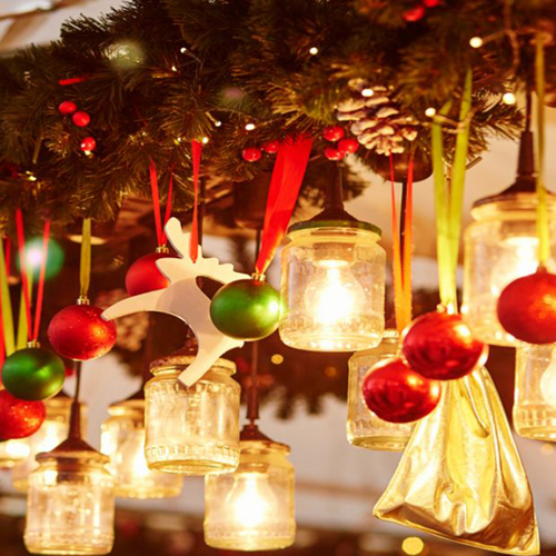 garland with lights and ornaments. Image courtesy of DestiNations.