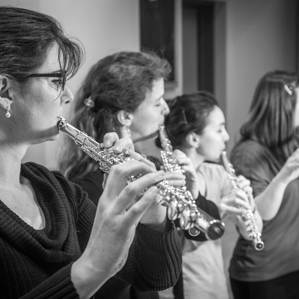 Members of the UAF Flute Ensemble. UAF Photo by Todd Paris