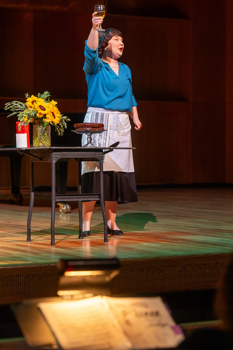 Friends of UAF Music UAF College of Liberal Arts Department of Music presents opera performances "Bon Appétit" by Lee Hoiby featuring Ellie Maglaya, and "The Telephone" by Gian Carlo Menotti featuring Clark Milstead and Elly Ditmore, Sunday, November 16, 2025 in the Davis Concert Hall.