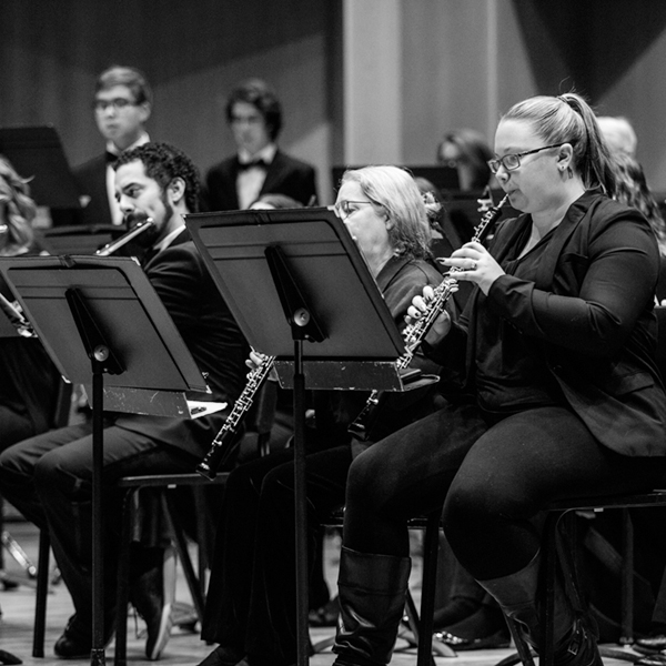 Clarinet players in the Davis Concert Hall. UAF Photo