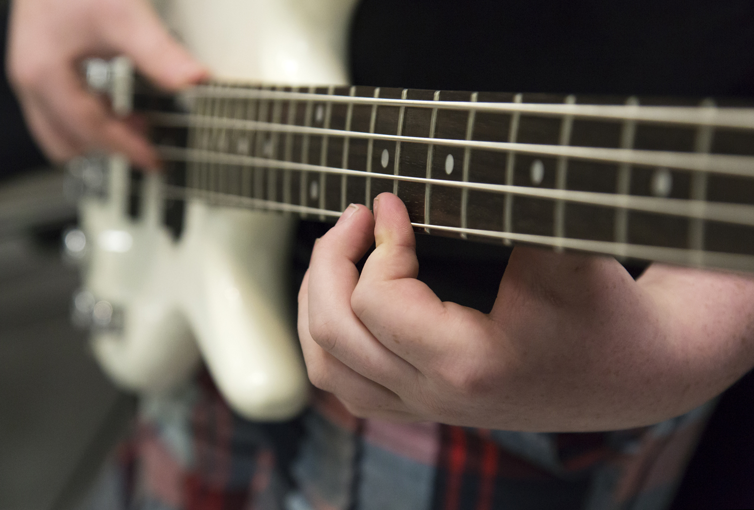 Bass player during the 2017 UAF Summer Music Academy. UAF Photo by Sarah Manriquez