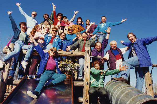 1997 group portrait at a playground