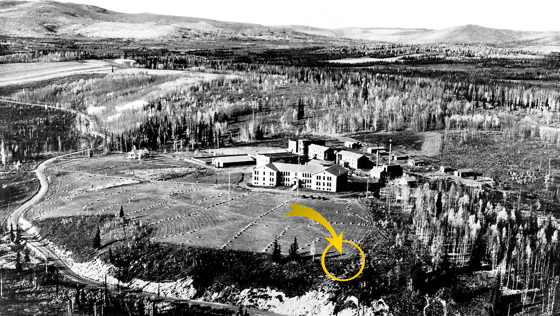 The location of the first controlled excavation of what came to be called the Campus Site.