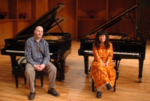 Pianists Etsuko Kimura Pederson and Paul Krejci will give a piano recital Aug. 7 on the University of Alaska Fairbanks campus.