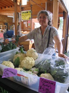 Photo courtesy of Nancy Tarnai. Gretchen Kerndt at the local Farmer's Market.