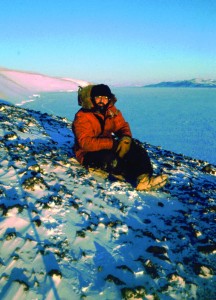 Photo courtesy of Michael Castellini. Castellini poses during a research expedition in Antarctica.