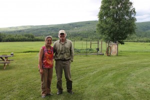 Photo by Nancy Tarnai. Nancy Davidian and Chris DuBois at Arctic Roots Farm