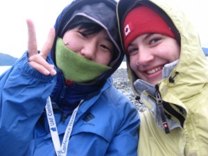 Photo courtesy of UAF Cooperative Extension Service. Erin McGroarty, right,  poses with Yuuka Inoue, during a hike in McCarthy.  Erin's family hosted the teen from Tokyo as part of a 4-H exchange from Japan.