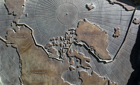 Photo by Ned Rozell. Part of Norwegian explorer Roald Amundsen's route through the Northwest Passage in the early 1900s. This image of from a plaque in Eagle, Alaska, to where Amundsen mushed from Herschel Island in the winter of 1905.