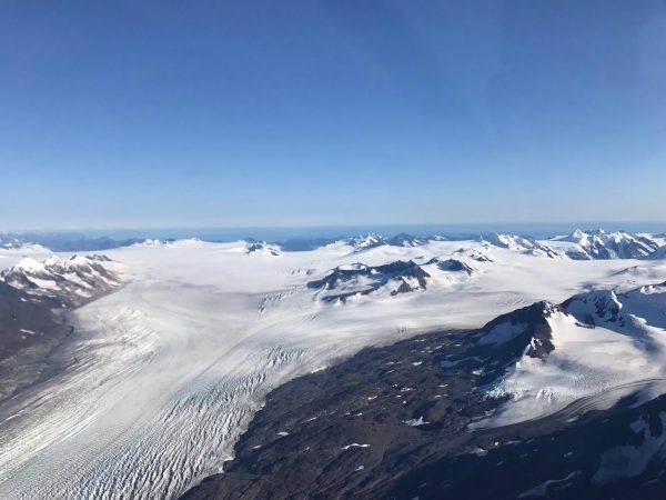 Photo by Dave Swartz. The Harding Icefield stretches across the Kenai Peninsula.