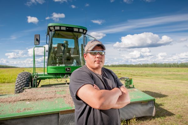 Photo by Edwin Remsberg.  Buckley Hollembaek is shown here in 2014 on the family farm in Delta Junction.