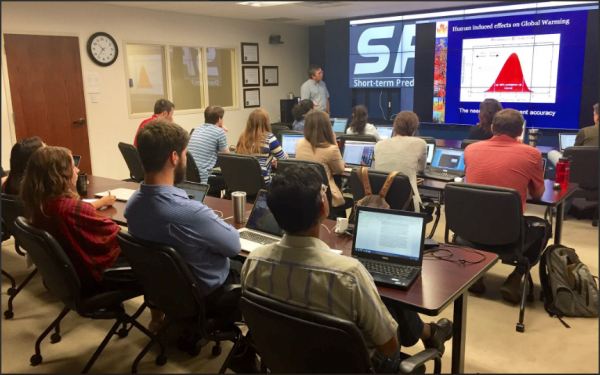 Photo by Franz Meyer. Attendees participate in a synthetic aperture radar training session in Huntsville, Alabama.