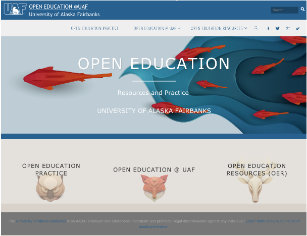 Open Education Resources website at UAF.