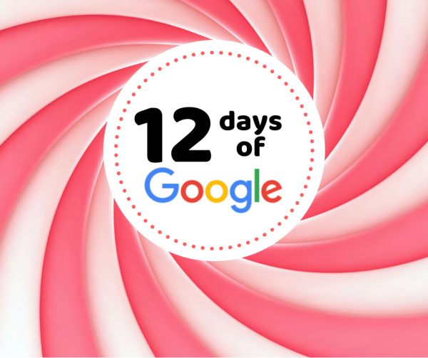 12 Days of Google text on peppermint