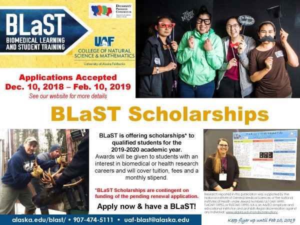 Blast scholarships flyer 2019-2020