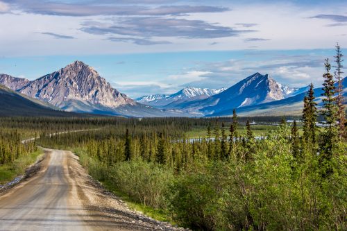 UAF photo by Todd Paris. Peaks of the southern Brooks Range along a stretch of the Dalton Highway, about 250 miles north of Fairbanks.