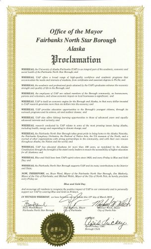 Blue and Gold Day proclamation