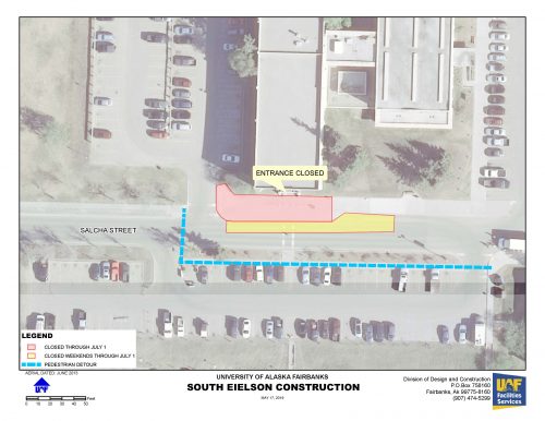 Map of south Eielson entrance closure