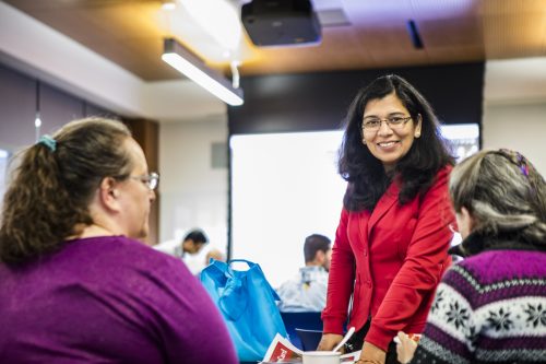 Provost Anupma Prakash speaks at the new-faculty orientation during the fall 2018 semester. UAF photo by JR Ancheta.