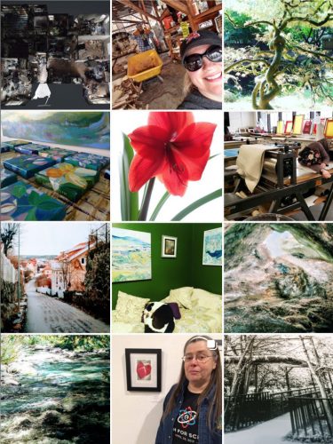 Instagram screen shot. This collection of Instagram posts using the hashtag #artisapractice features images shared by students enrolled in Professional Practices for Visual Artists, a course offered by the University of Alaska Fairbanks.