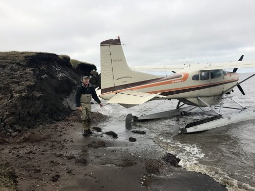 Photo by Ben Jones. In August, pilot Jim Webster of Webster’s Flying Service in Fairbanks found a 40-year-old plastic disc released in 1979 to determine the fate of oil spilled in northern Alaska.