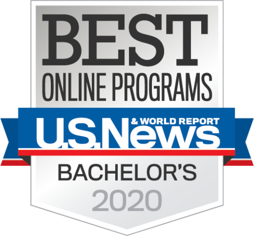 US News and World Report badge for Best Online Programs 2020