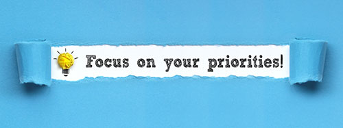 graphic that says "focus on your priorities"
