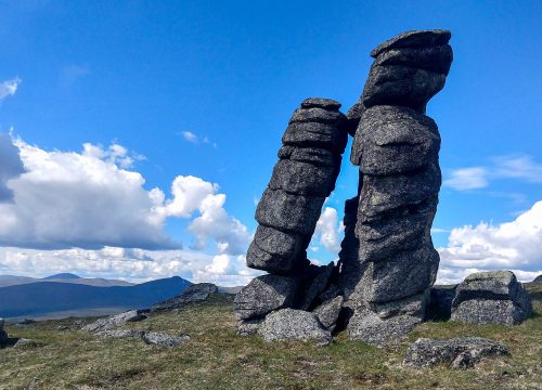 Photo by Jay Cable. Granite tors decorate a ridge near Mount Prindle in Interior Alaska.