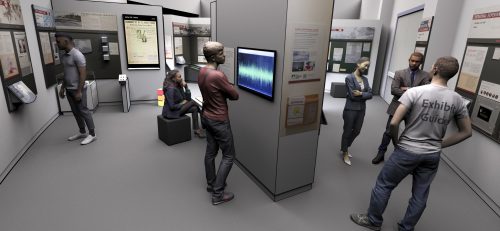 Illustration by Roger Topp. An artist's rendering of the new virtual 'ShAKe' exhibit at the UA Museum of the North.