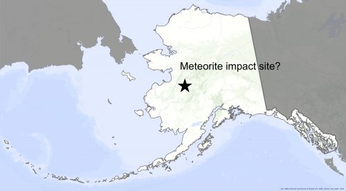Map by UAF Geophysical Institute. A meteorite — or more likely pieces of it — may have come to rest in the frozen swamps of middle Alaska, somewhere east of Kaltag and south of Galena, on Oct. 15, 2020.