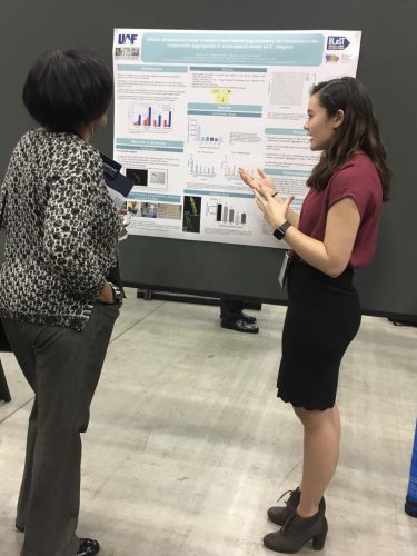Brianna Lu presents her poster at the Annual Biomedical Research Conference for Minority Students, held in Indianapolis, Indiana, Nov. 14-17, 2018. Photo courtesy of the UAF BLaST program.