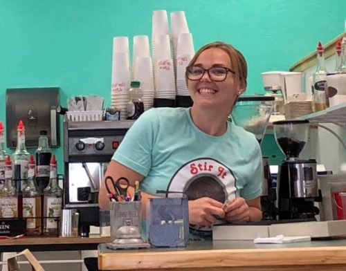 Photo courtesy of Michaella Perez. UAF alumna Michaella Perez works in her Fairbanks business, Café de Stir It Up.