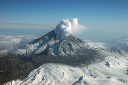 Photo credit by R. G. McGimsey, Alaska Volcano Observatory/U.S. Geological Survey. Mount Redoubt, 108 miles southwest of Anchorage, Alaska, erupts on March 31, 2009.