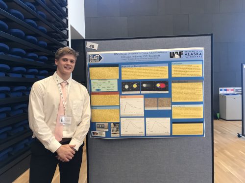 Tristan O'Donoghue was able to present research posters as part of his BLaST Undergraduate Research Experience opportunity. Photo courtesy of BLaST.