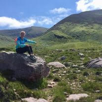 Photo courtesy of Abigail Steffen. Abigail Steffen backpacks in Kerry, Ireland, in 2018.