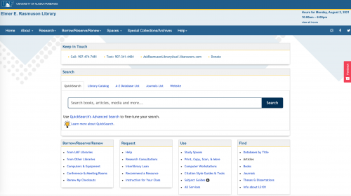 screen shot of webpage