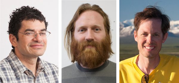 UAF researchers, from left, Jeff Benowitz, Eric Collins and Ken Tape have received individual research grants from the National Science Foundation's Established Program to Stimulate Competitive Research.