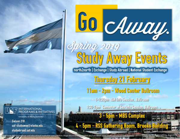 Study away spring events flyer