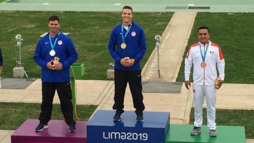 Former Nanook Tim Sherry took first place in three-position rifle at the 2019 Pan American Games. Photo courtesy of the UAF Department of Athletics.