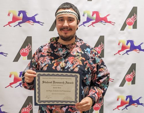 Baxter Bond was awarded third place in the graduate level research oral presentations at AISES. Photo courtesy of Baxter Bond.