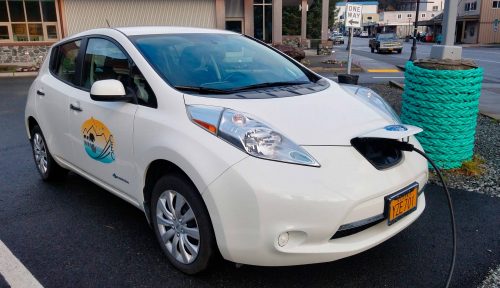 The Cordova Electric Cooperative has an electric vehicle in its fleet. Photo by Amanda Byrd.
