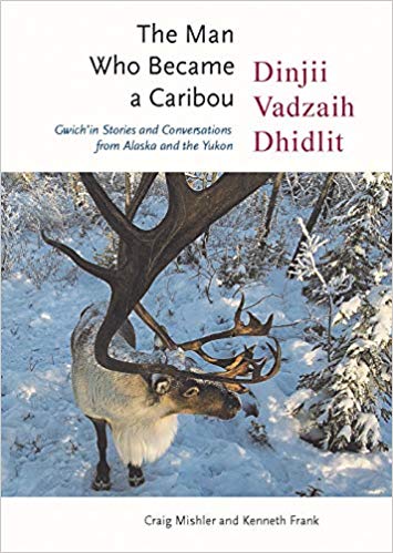 book cover; shows caribou standing in forest or taiga