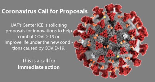 graphic with same basic info as announcement plus shot of covid-19 virus