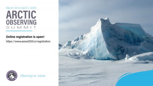 Flyer with URL to register and picture of massive ice chunk in snow