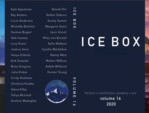 Front and back cover of Ice Box 2020, with authors listed on back cover