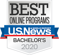 Logo for Best online bachelor's programs 2020 from US News and World Report