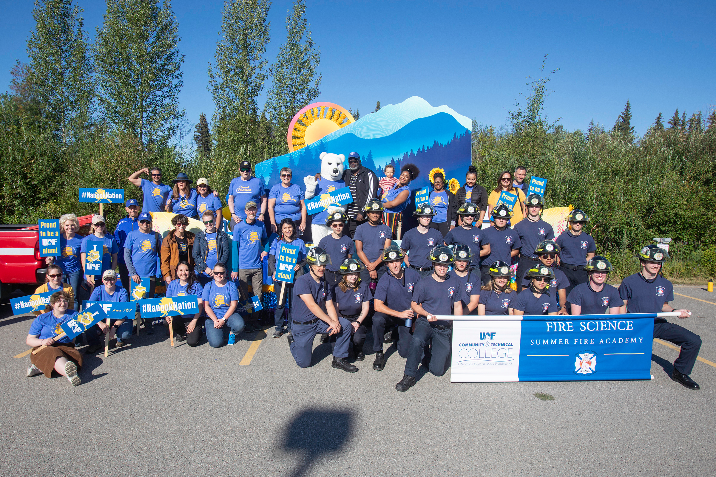 UAF faculty, staff, students and alumni participate in the Golden Days Parade on Saturday, July 23, 2022.