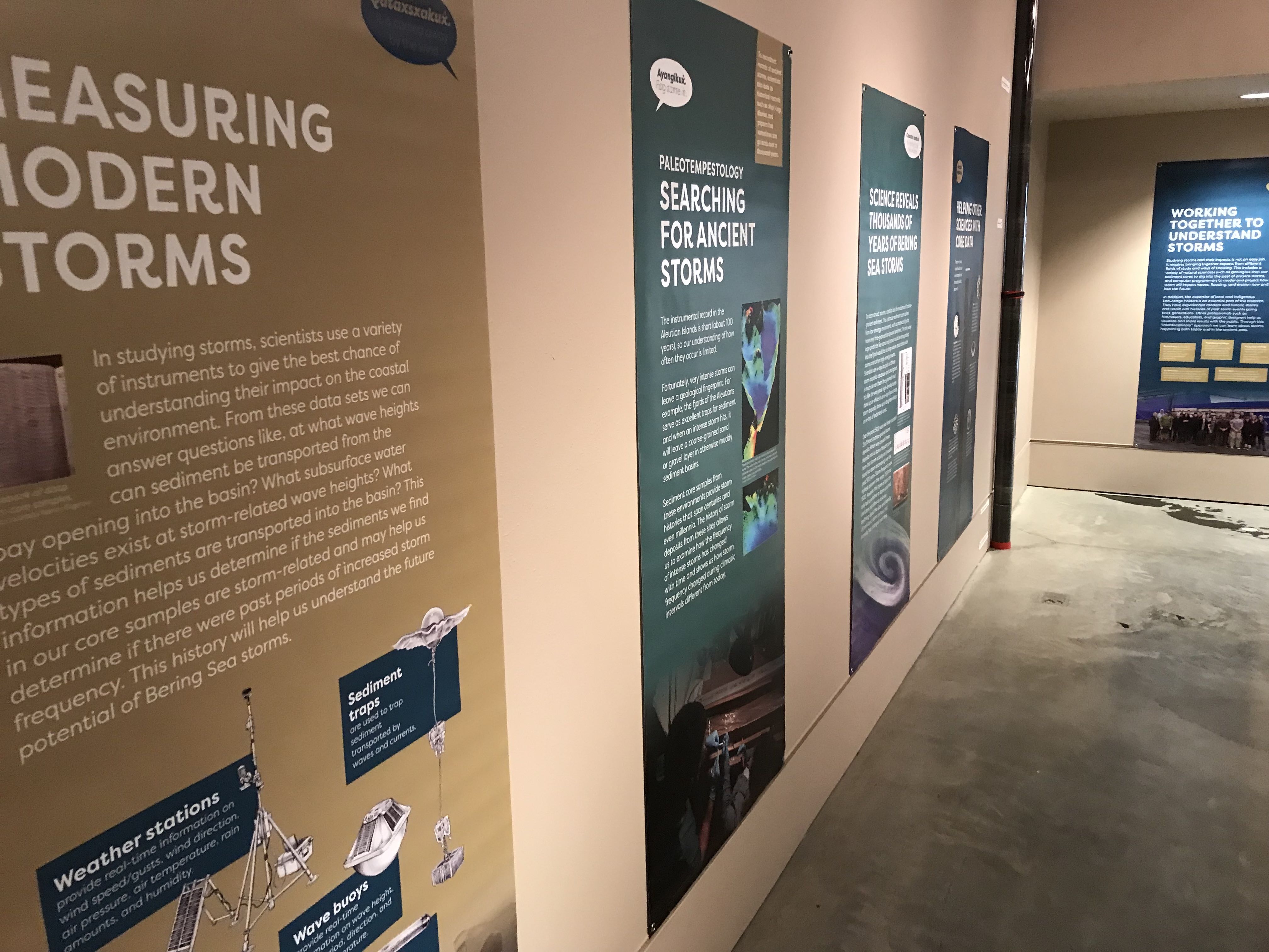 Aleutians storms exhibit panels