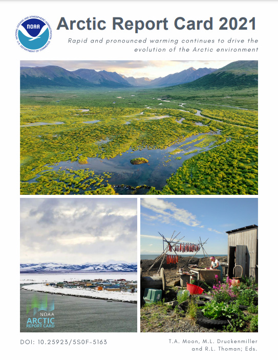 The cover of the 2021 Arctic Report Card