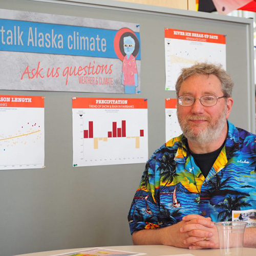 Climate Specialist Rick Thoman at a UAF Open House event.